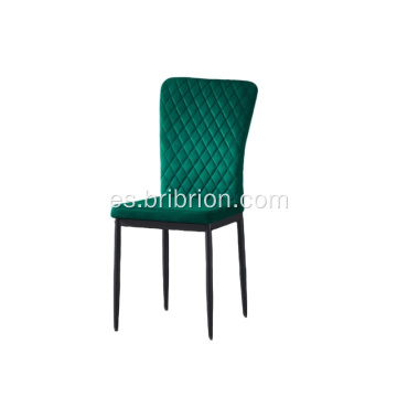 Sillas de comedor de terciopelo verde diamante para mesa de comedor